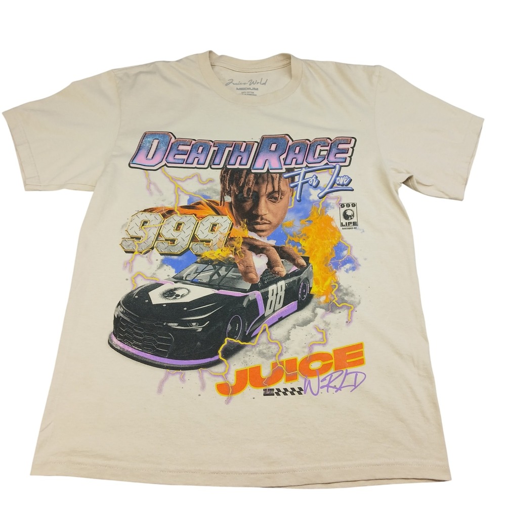 Juice WRLD Death Race For Love 999 Graphic Tee Tan Mens Medium Shirt